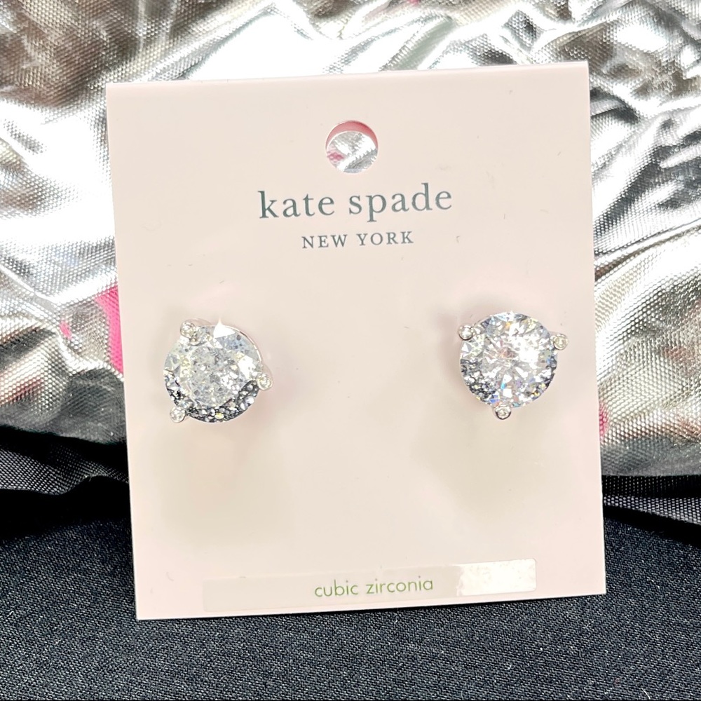Kate Spade Rise and Shine Stud Earrings Silver Patina - Picture 4 of 9